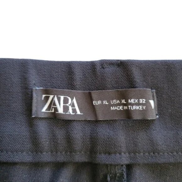 Women's Size XL Straight Leg Slit Trousers Pants Black Business Office - Picture 4 of 5